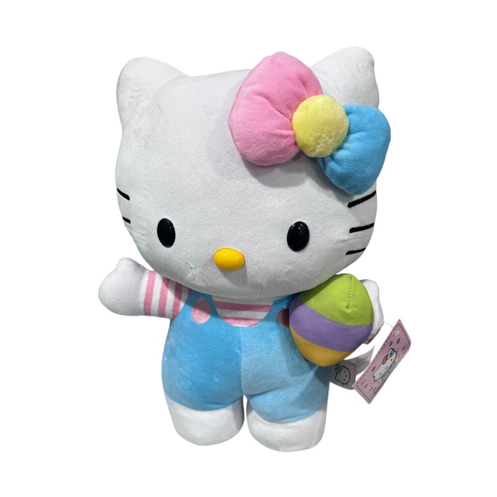 Hello Kitty Plush Stuffed Toy Pastel Outfit Easter Egg Sanrio New w/ Tag - Picture 1 of 6